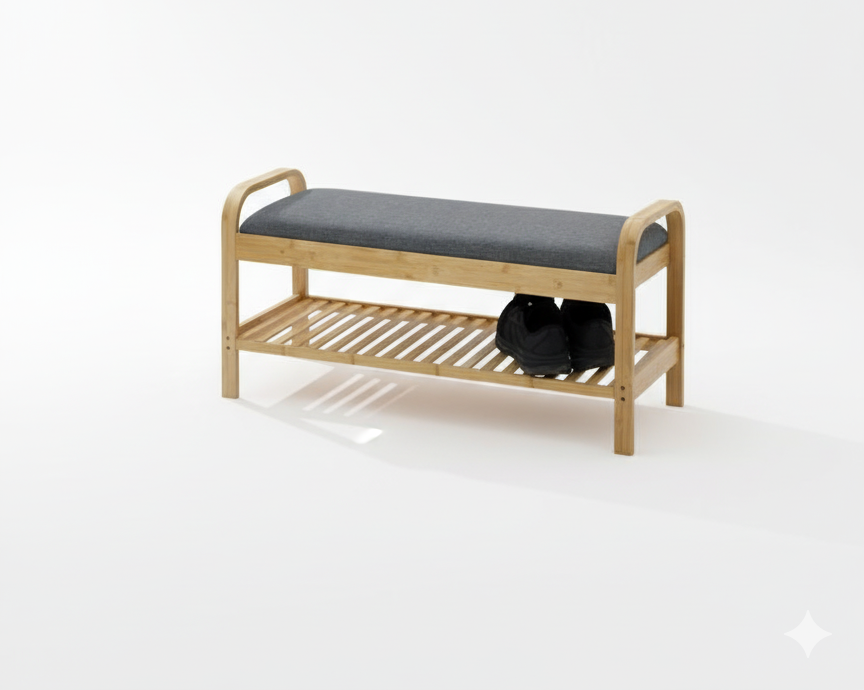 Gemini_Generated_Image_ivf5tfivf5tfivf5 مقعد مع رف خشب بامبو - الصورة 1